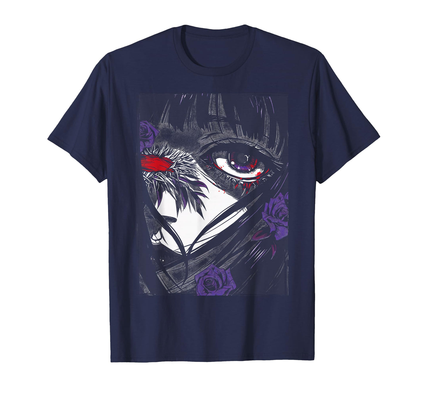 Anime Japanese Goth Cyberpunk City Sad T-Shirt