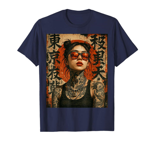 Anime Kawaii Japanese Samurai Geisha Tattoo K-Pop Y2K Manga T-Shirt
