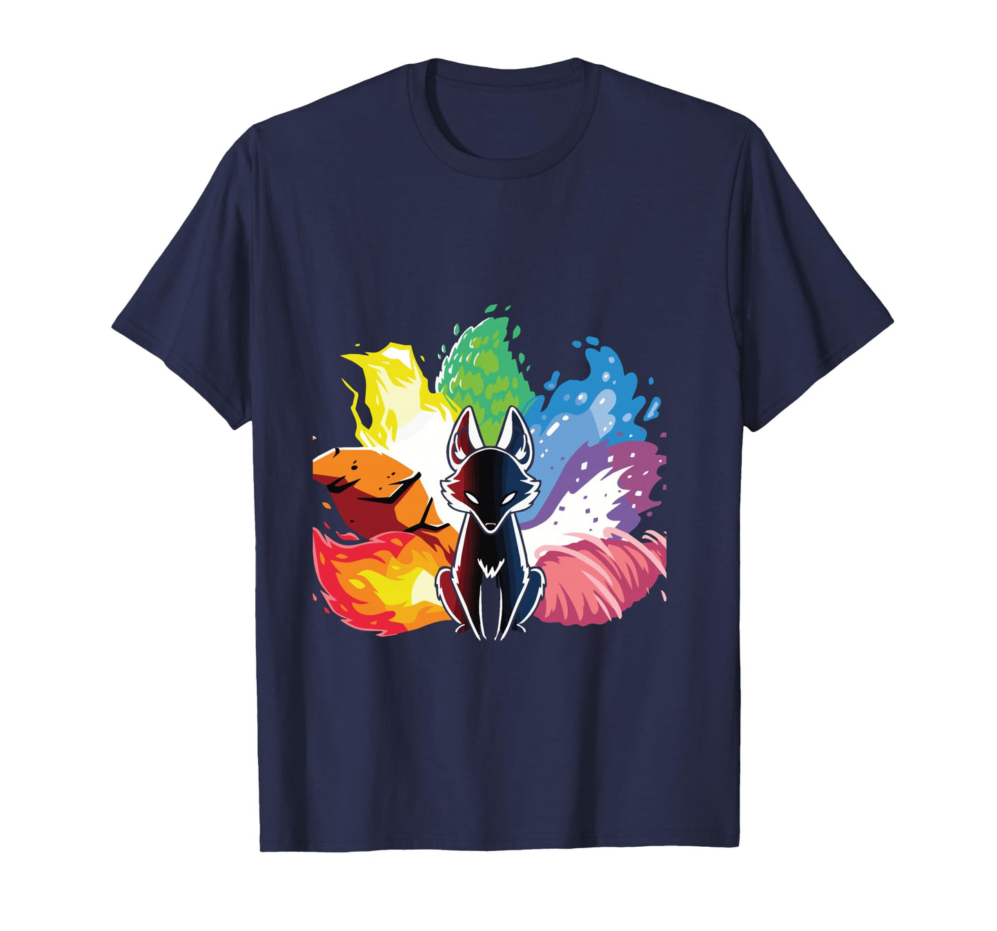 kitsune nine tail rainbow fox Long Sleeve T-Shirt
