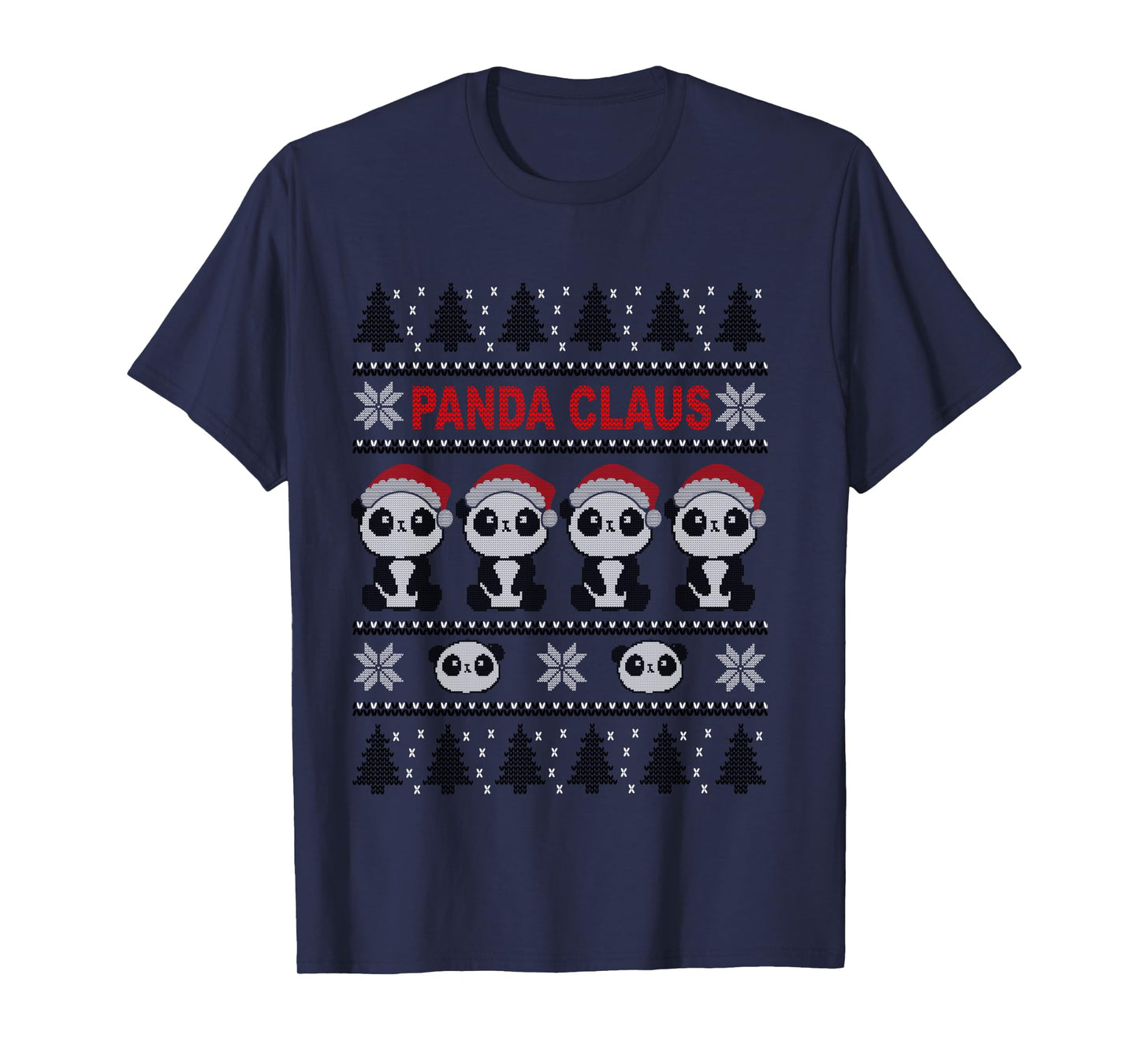 Panda in Santa Hat - Funny Ugly Christmas Panda Claus Long Sleeve T-Shirt