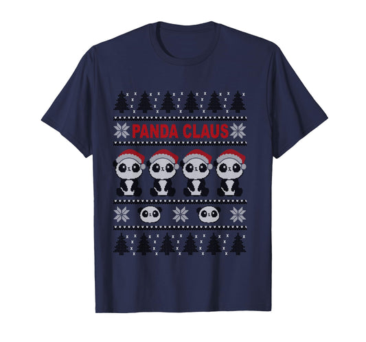 Panda in Santa Hat - Funny Ugly Christmas Panda Claus Long Sleeve T-Shirt
