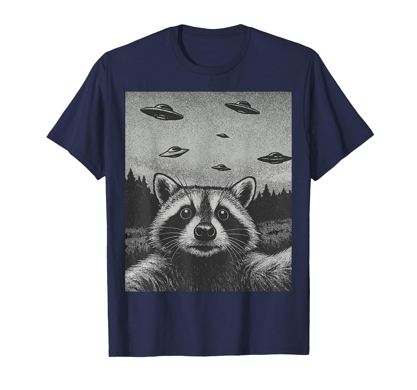 Racoon Selfie With Alien UFO Funny Racoons T-Shirt
