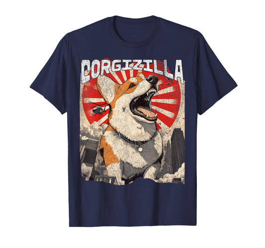 Corgizilla Funny Japan Vintage Style Corgi Lovers T-Shirt