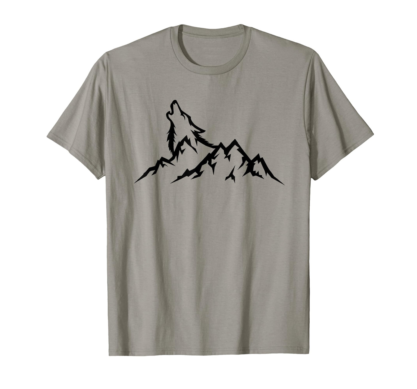 Wolf Mountain T-Shirt - Retro Wildlife Howling Wolf Nature T-Shirt
