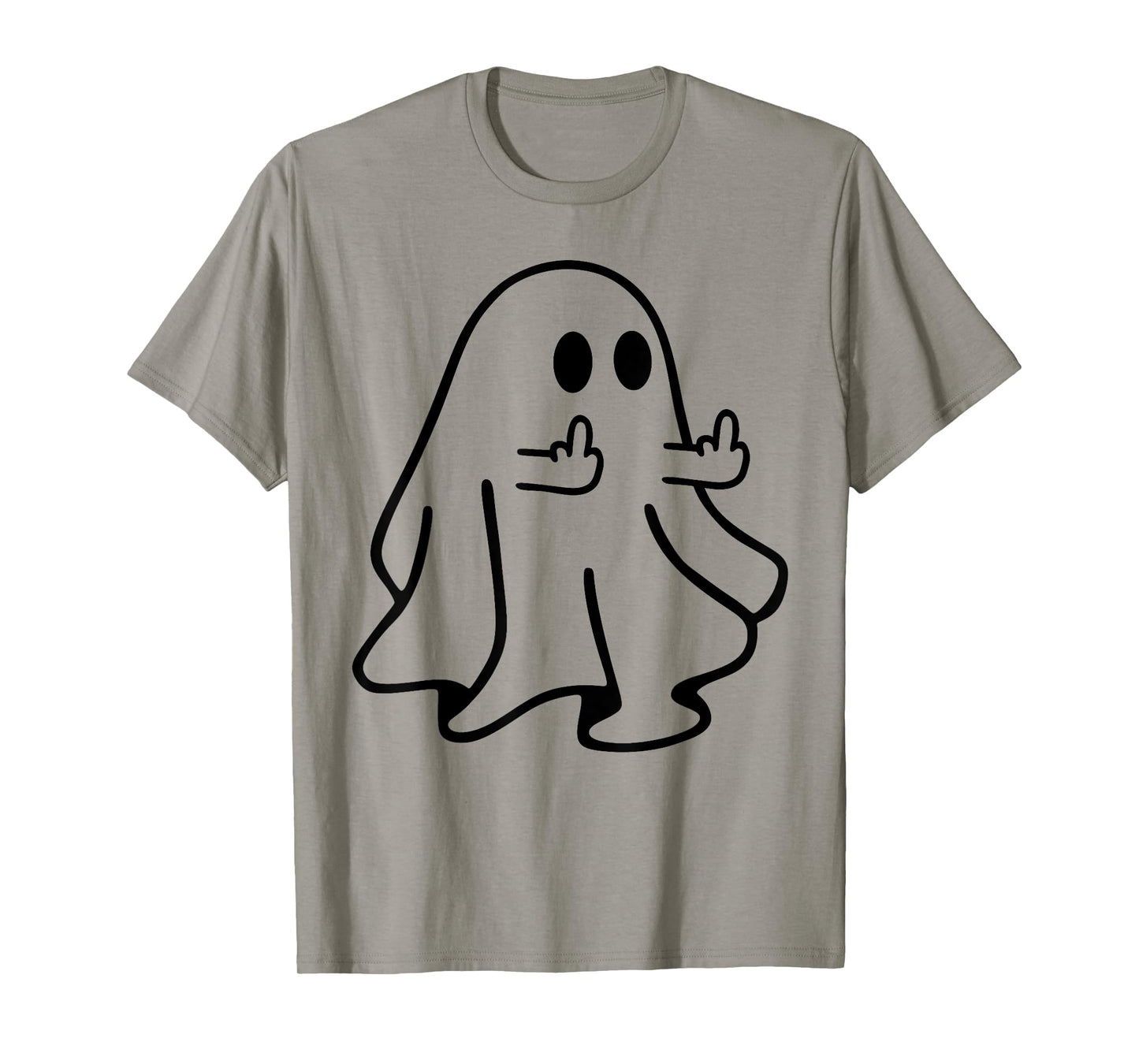 Boo Ghost Middle Finger Funny Halloween Costume Adult Joke T-Shirt