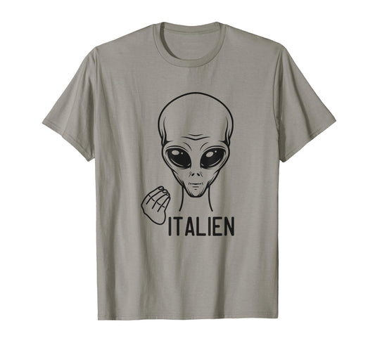 Italien Funny Meme Dad Joke Italian Alien UFO T-Shirt