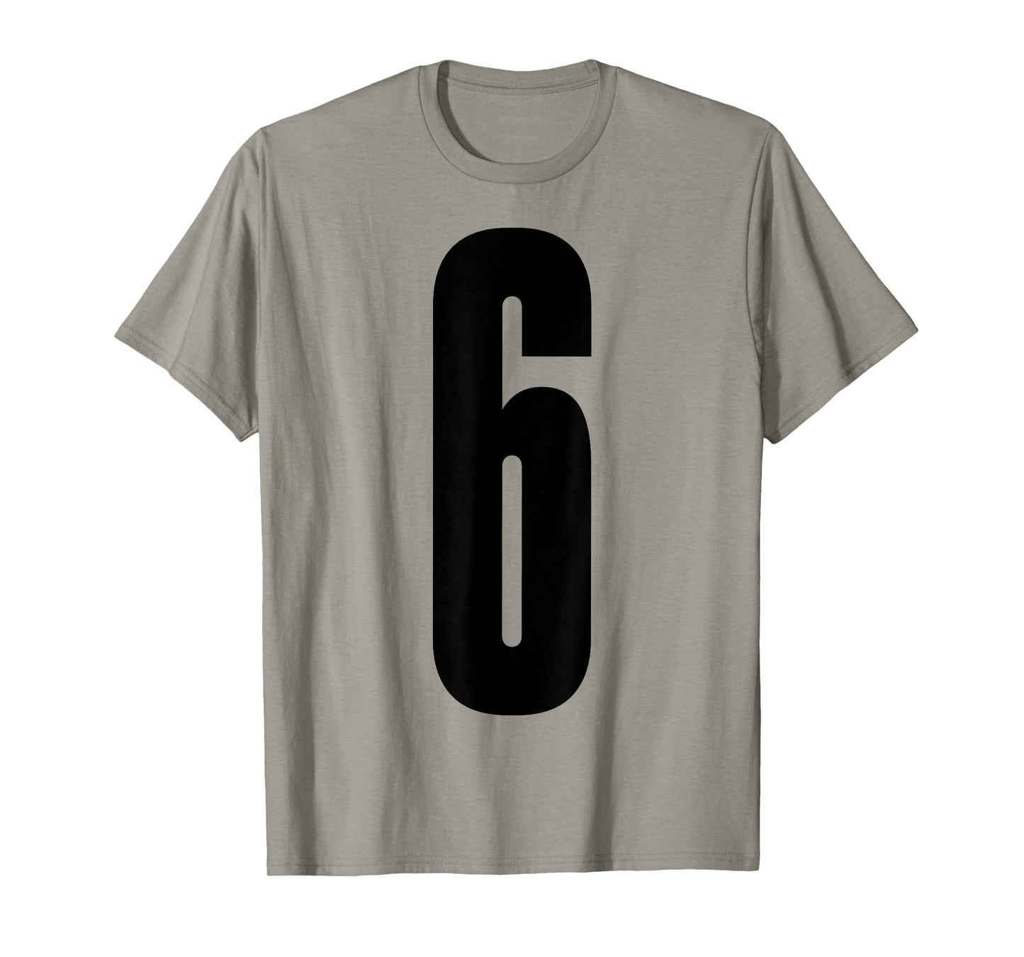 Black Sports Team Number #6 T-Shirt