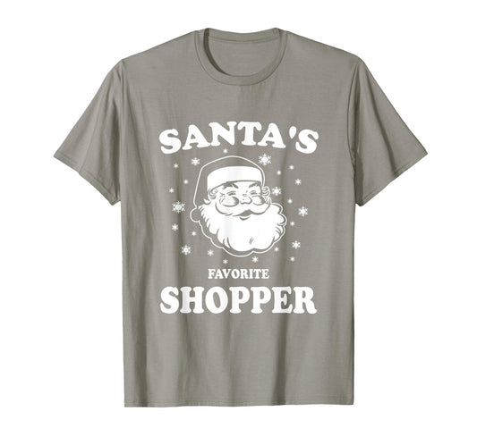 Retro Christmas Santas Favorite Shopper Santa T-Shirt