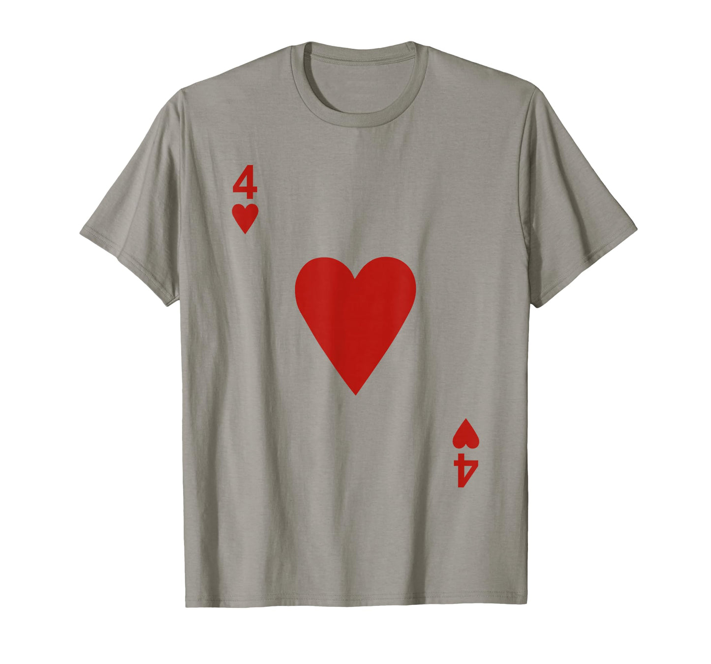 Four of hearts Tshirt Blackjack Cards Poker 21 4 Tee shirt T-Shirt
