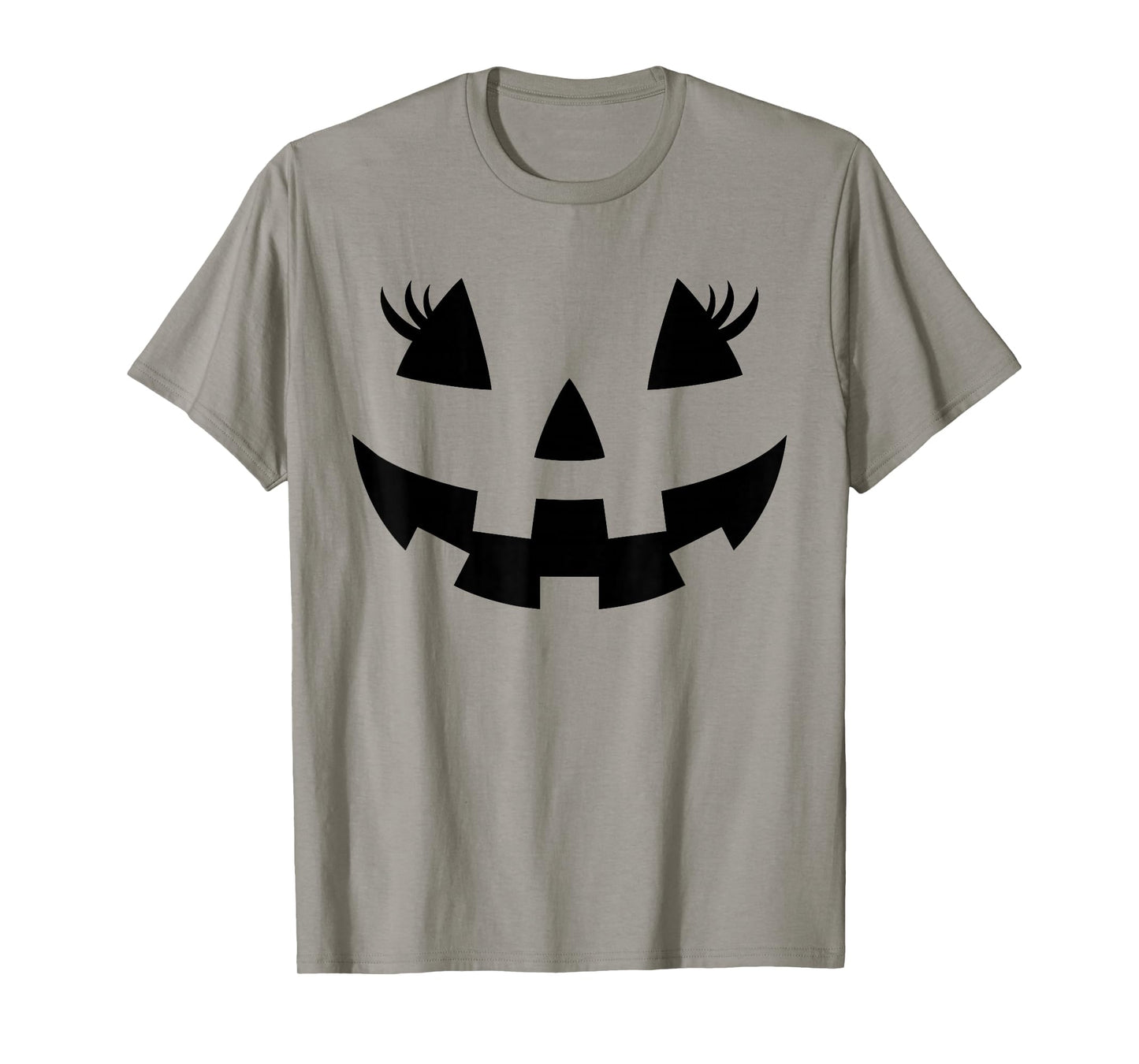 Jack O Lantern Face Pumpkin Eyelashes Hallowen Costume Funny T-Shirt
