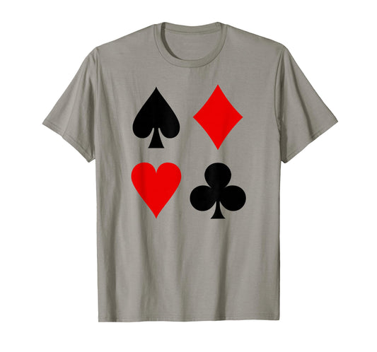 CLUBS HEARTS SPADES DIAMONDS PLAYING CARD SUITS POKER T-Shirt