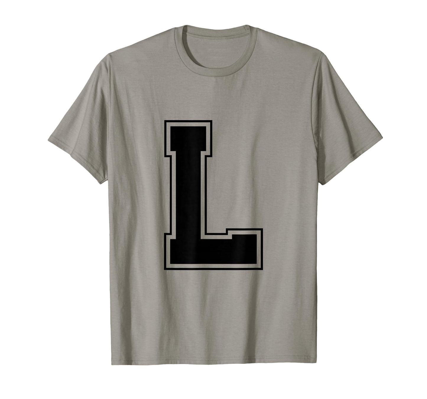 Letter L Big Bold Capital Varsity Alphabet Monogram T-Shirt