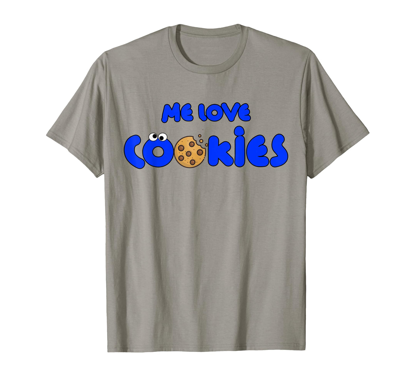 Me Love Cookies Childhood Throwback Blue Cartoon Cute Funny T-Shirt