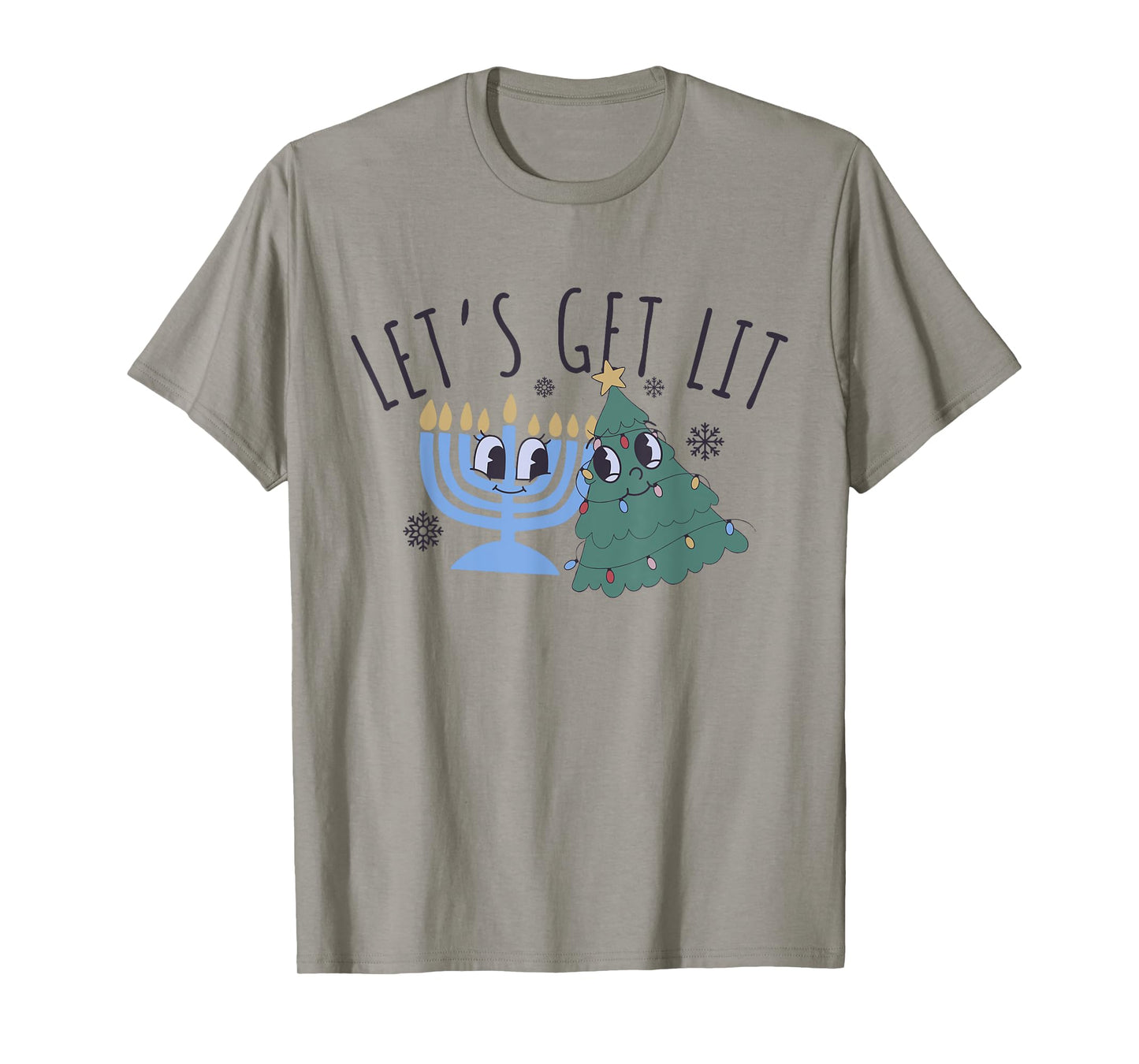 Let's Get Lit Chrismukkah Hanukkah Christmas Matching Family T-Shirt