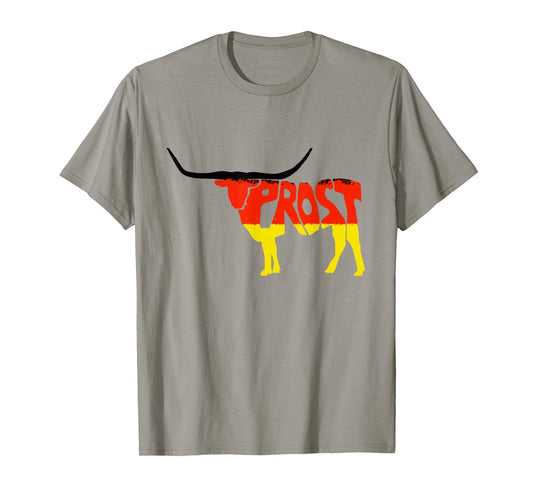 Oktoberfest Texas Longhorn Design Prost German Beer Festival T-Shirt