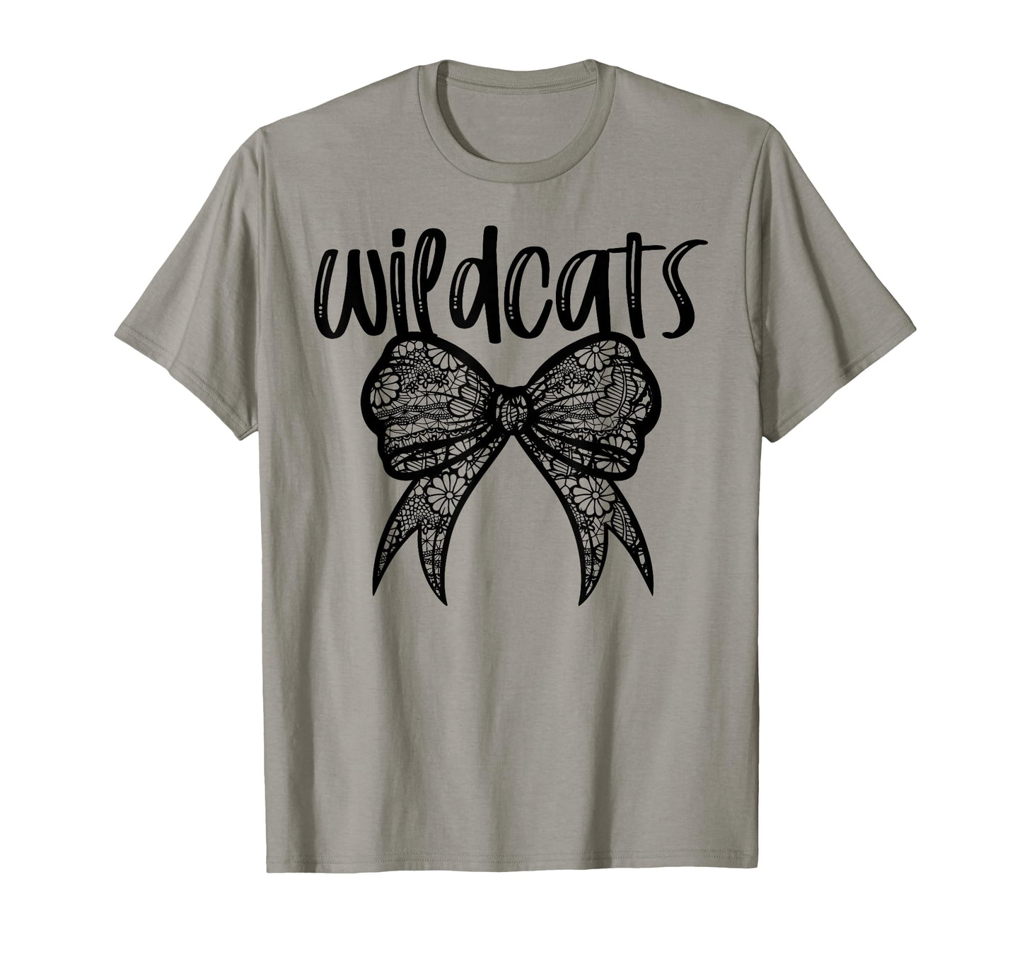 Wildcats Coquette Aesthetic Girly Team Mascot Lace Bow T-Shirt