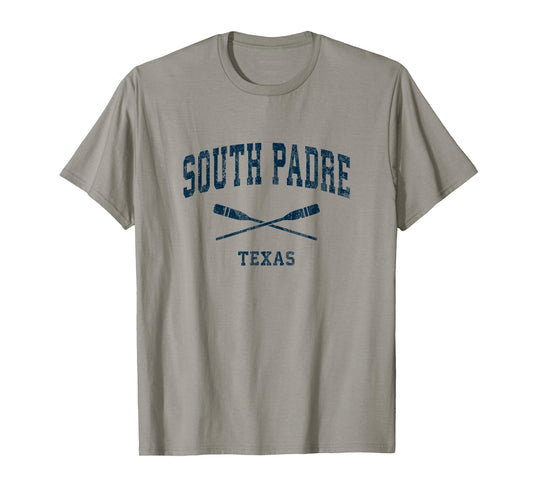 South Padre Island Texas Vintage Nautical Paddles Sports Oar T-Shirt