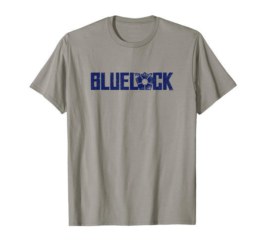 Blue Lock Official Epic Blue Bold Distressed Big Chest Logo T-Shirt