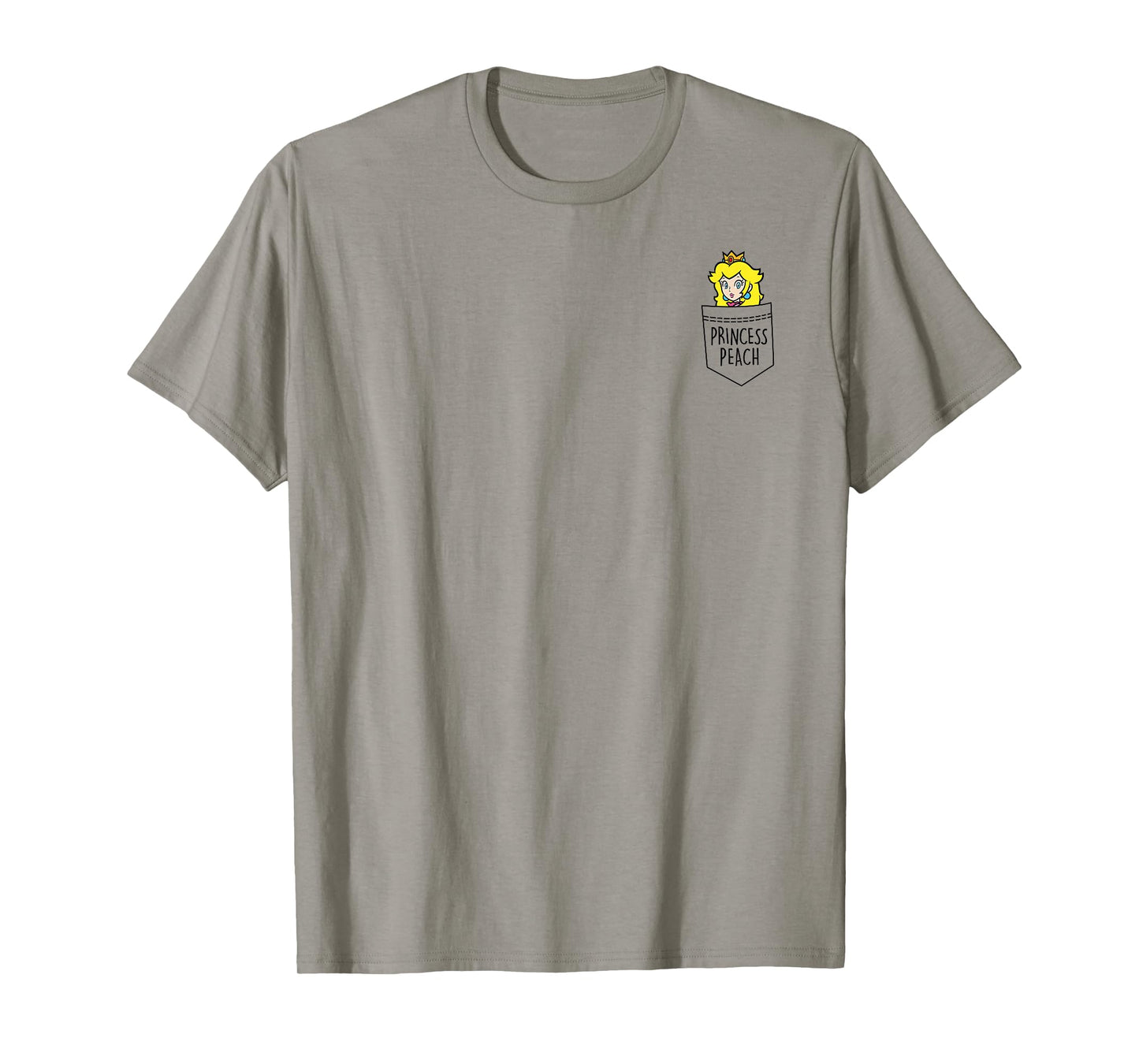Super Mario Princess Peach Pocket Left Chest Graphic T-Shirt T-Shirt