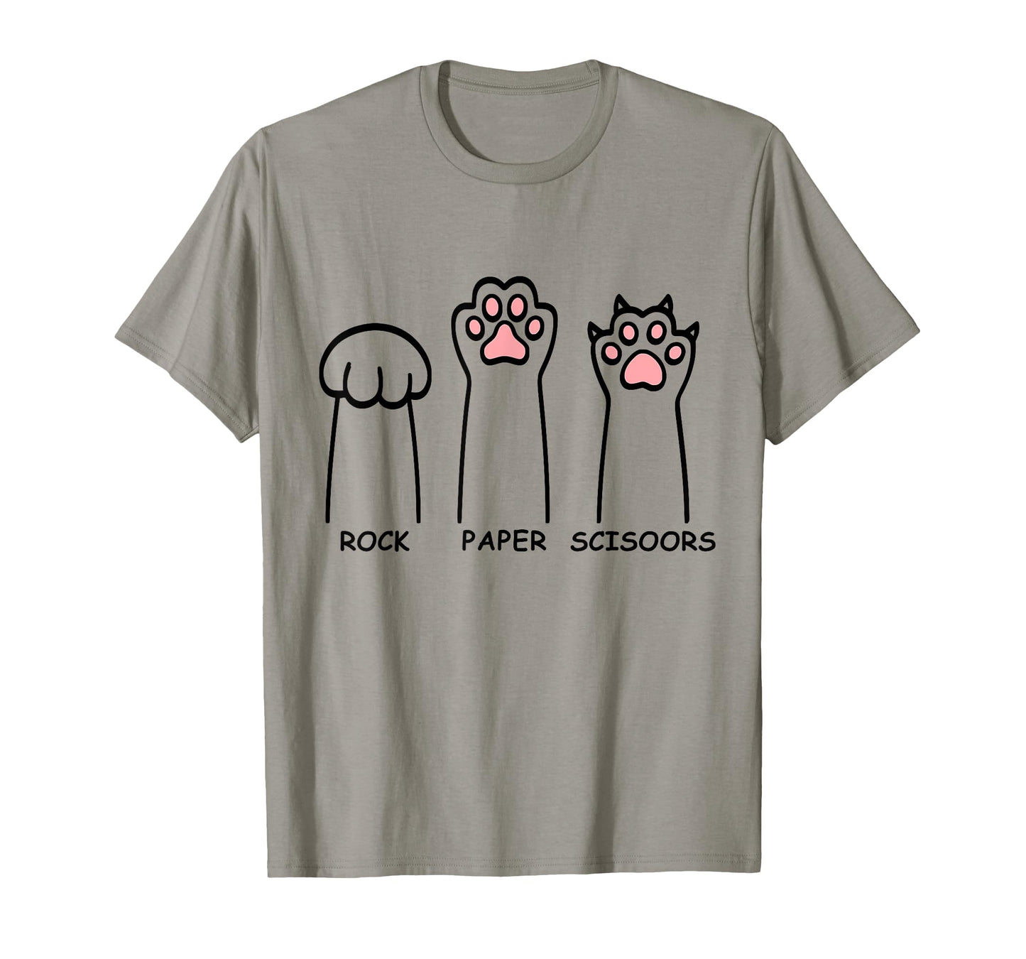 Rock Paper Scissors Hand Game Funny Cat Paws Men's Women's T-Shirt