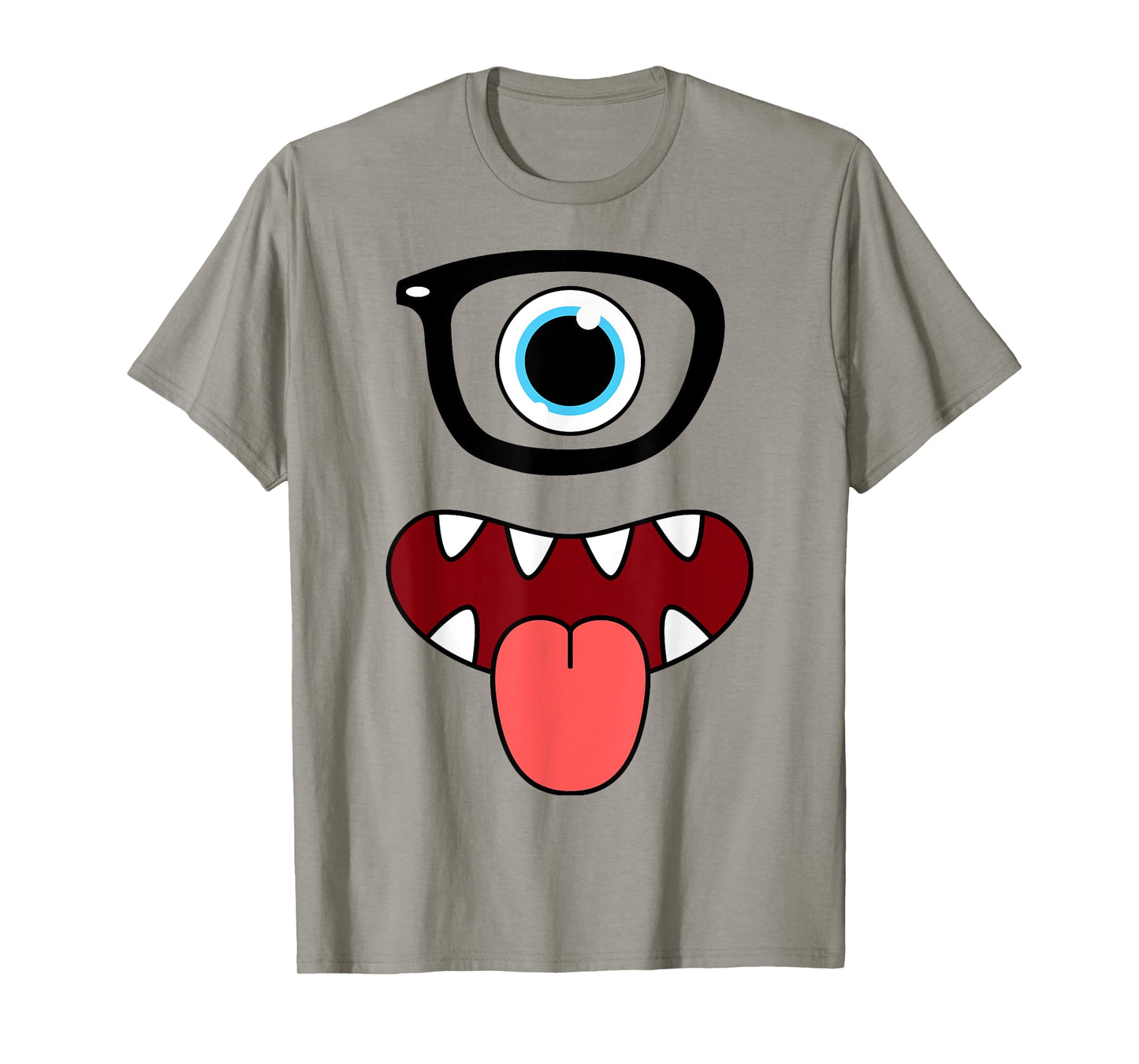 Funny Monster Face Nerd Glasses Costume Birthday Halloween T-Shirt