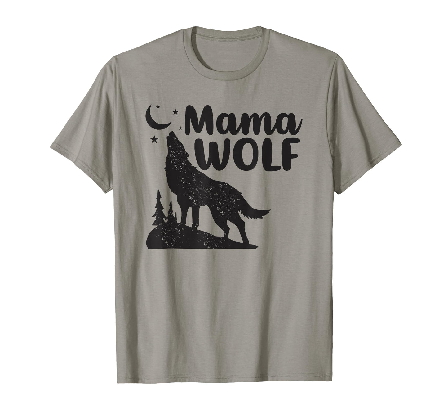 Mama Wolf And Moon, Momma Wolf Howling, Funny Animal T-Shirt