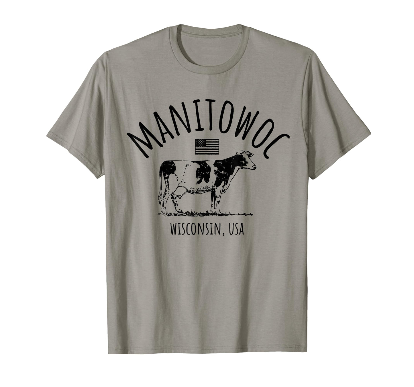 Manitowoc Wisconsin USA Retro Cow Vintage Style Design T-Shirt
