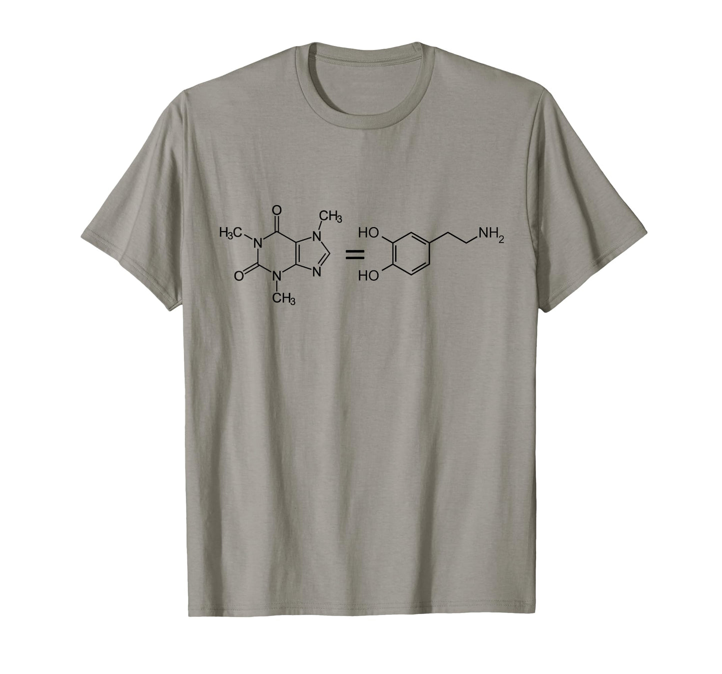 Caffeine Equals Happiness - Molecule Dopamine Science Shirt T-Shirt