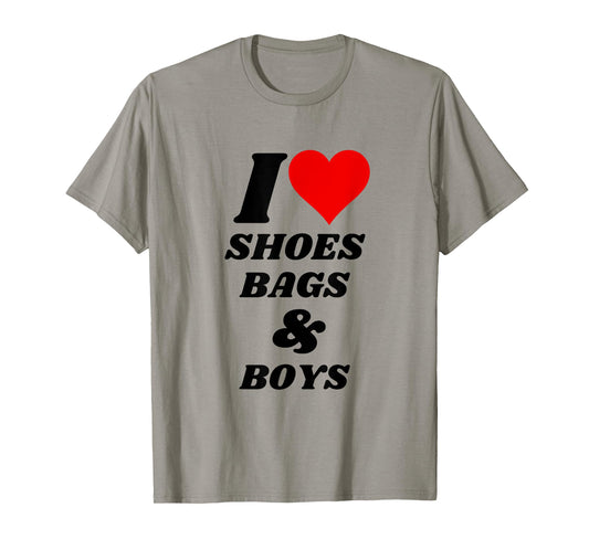 I love shoes bags and boys T-Shirt