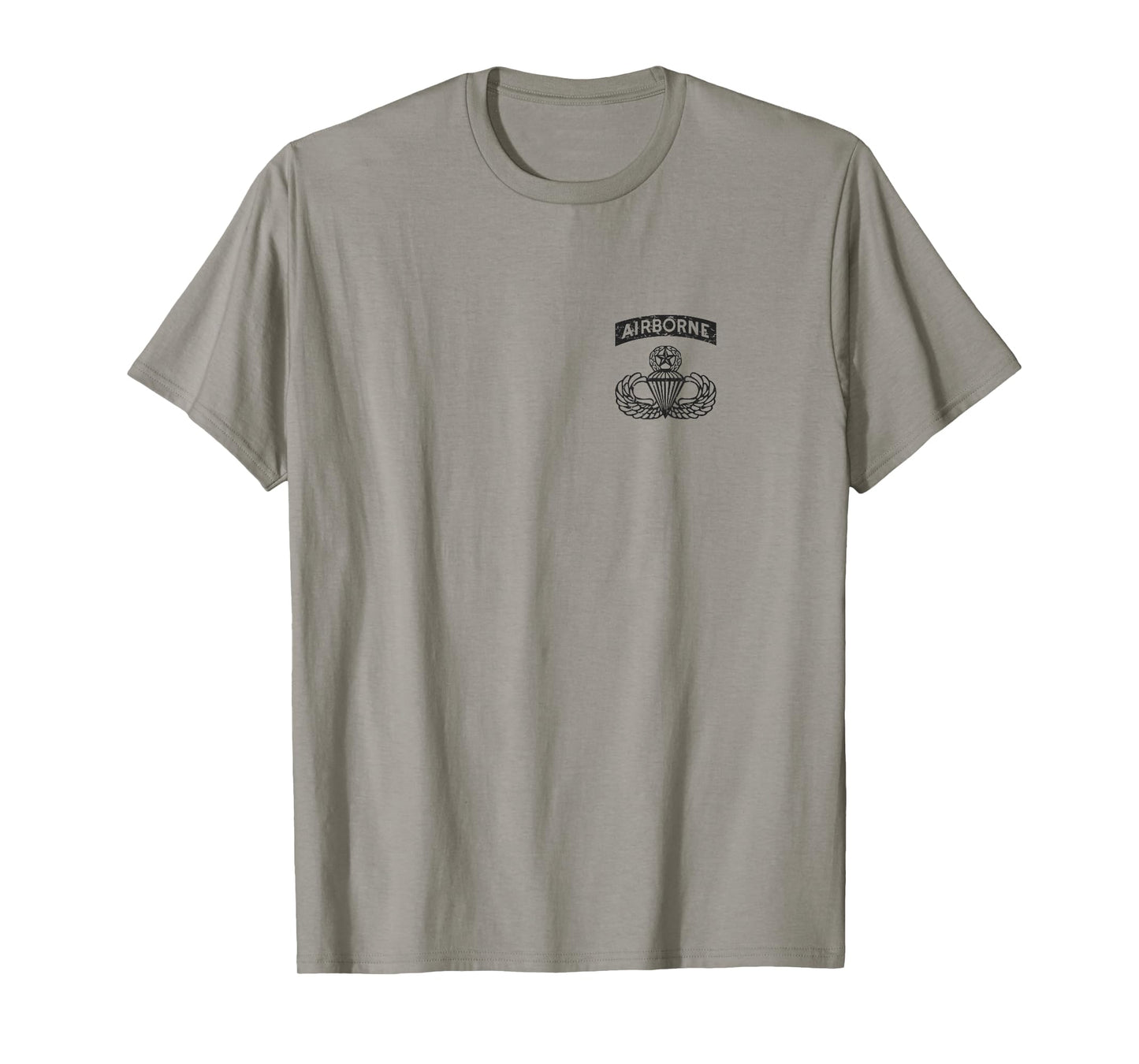 Black Airborne Jumpmaster Badge with Flag T-Shirt