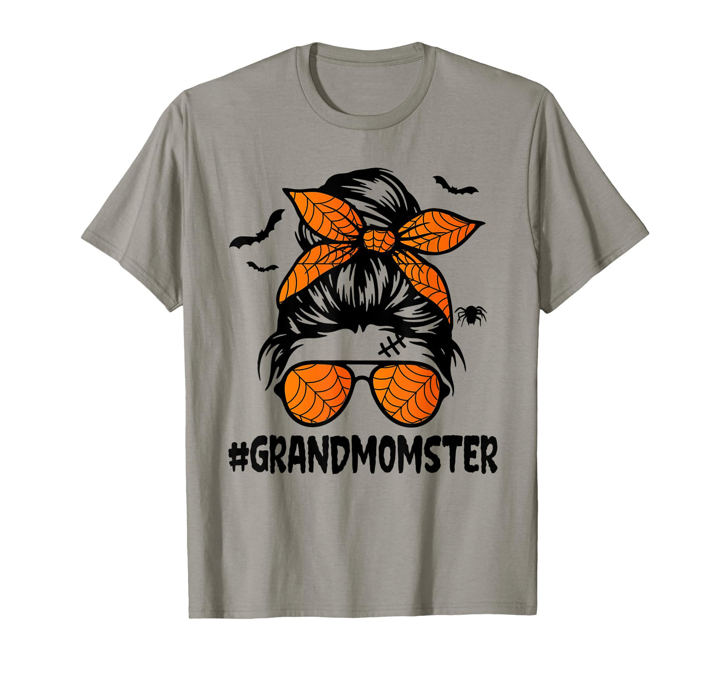 Grandmomster Shirt Women Halloween Nana Grandma Messy Bun T-Shirt