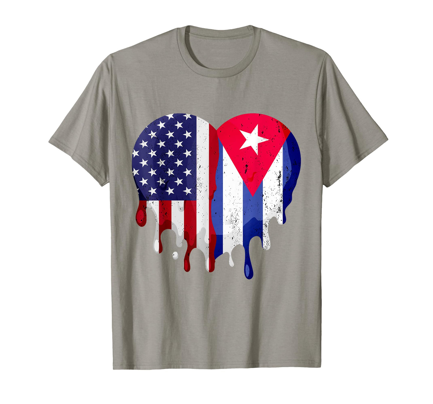 American Cuban Hispanic Heritage Month Cuba Flag Heart T-Shirt