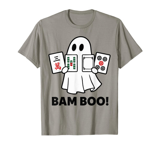 Halloween Ghost Playing Mahjong Spooky Bam Boo Funny Costume T-Shirt