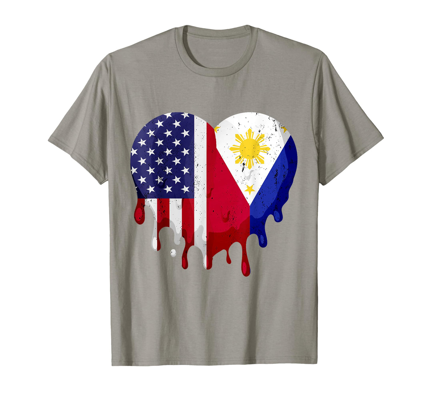 American Filipino Heritage Month Philippines Flag Heart T-Shirt
