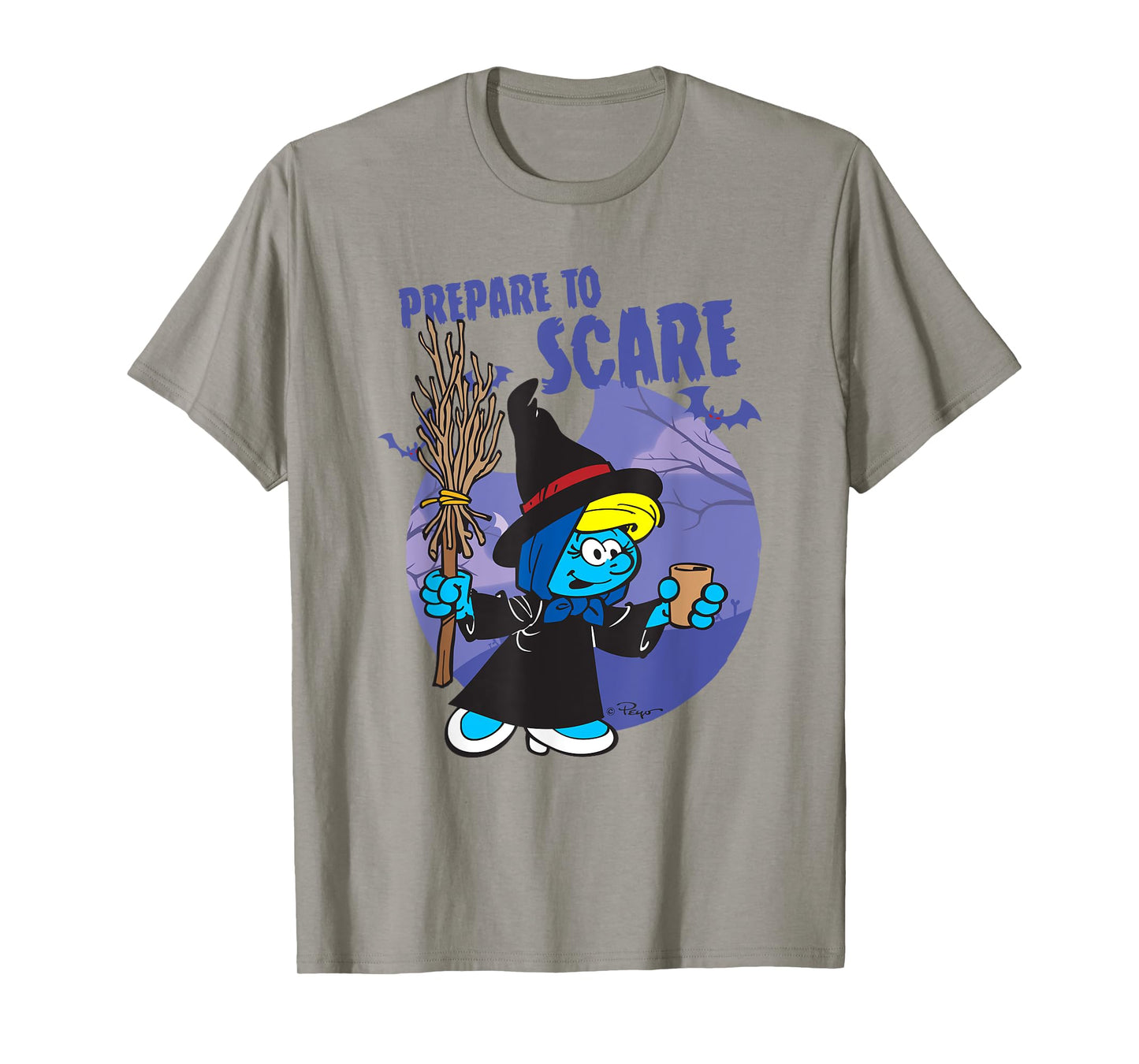 The Smurfs Prepare to Scare Witch Halloween Retro Cartoon T-Shirt