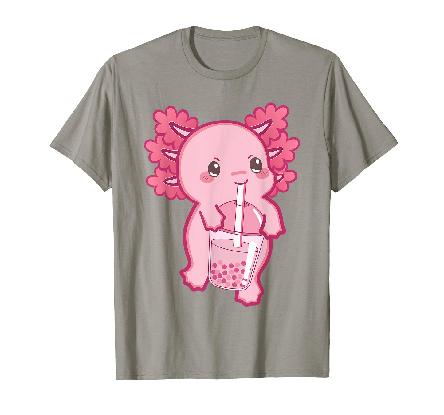 Kawaii Axolotl Boba Bubble Tea Teen Girl Kids Japanese Anime T-Shirt