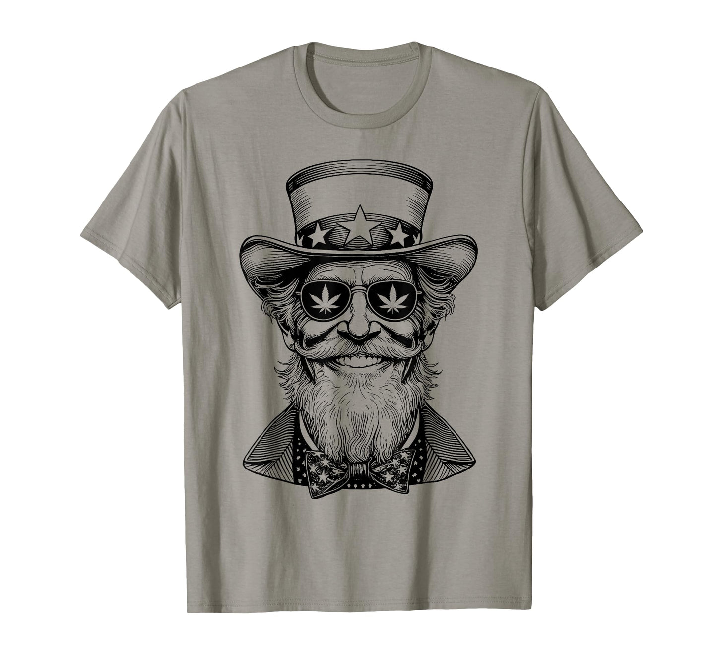 Weed Uncle Sam USA Funny 4th Of July 420 Stoner Marijuana Women Men T-Shirt