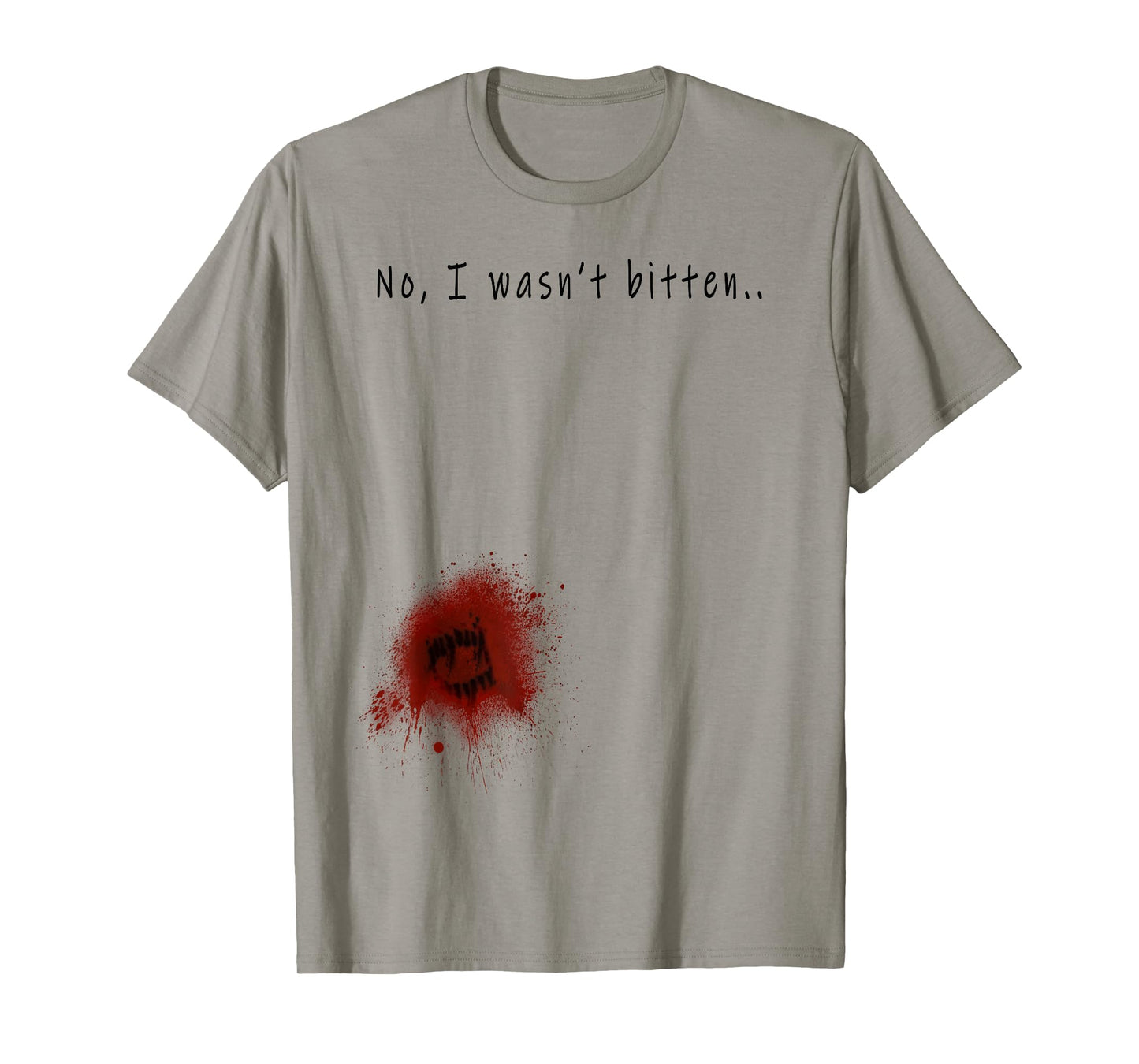 Funny Zombie Bite Halloween T shirt Bitten Injury Men Women T-Shirt