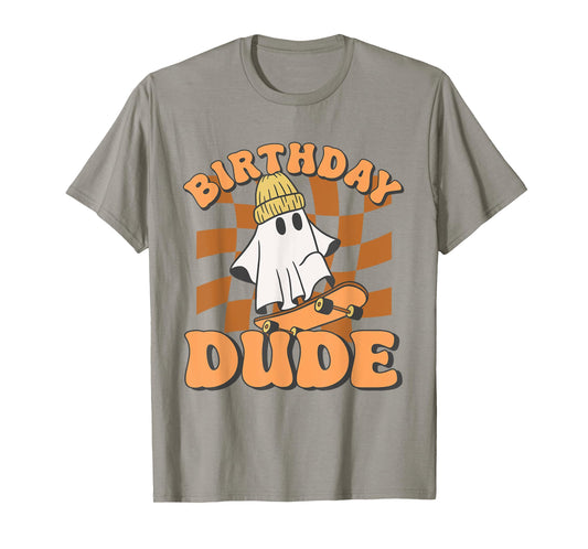 Halloween Ghost October Birthday For Boys Birthday Dude T-Shirt