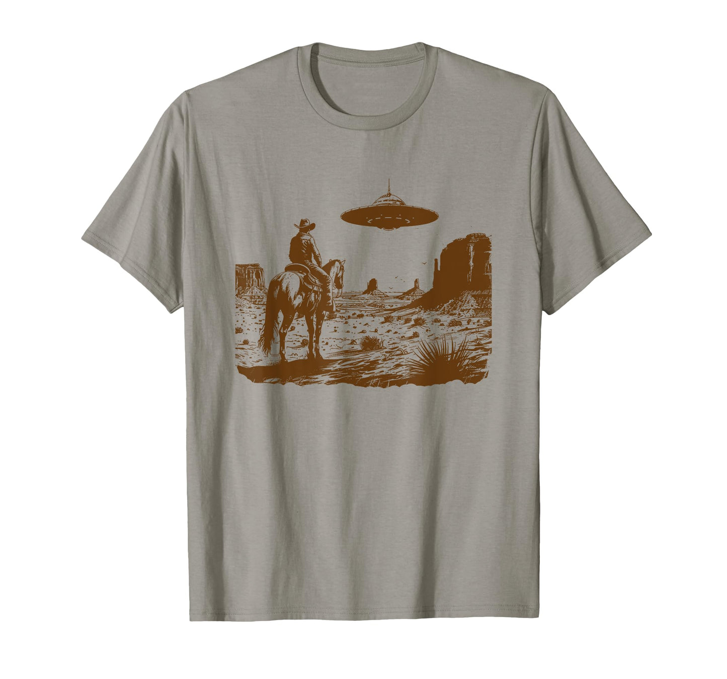 UFO Western Vintage Cowboy Rodeo Flying Saucer Alien Cowgirl T-Shirt