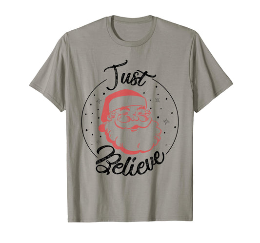 Just Believe Vintage Santa T-Shirt