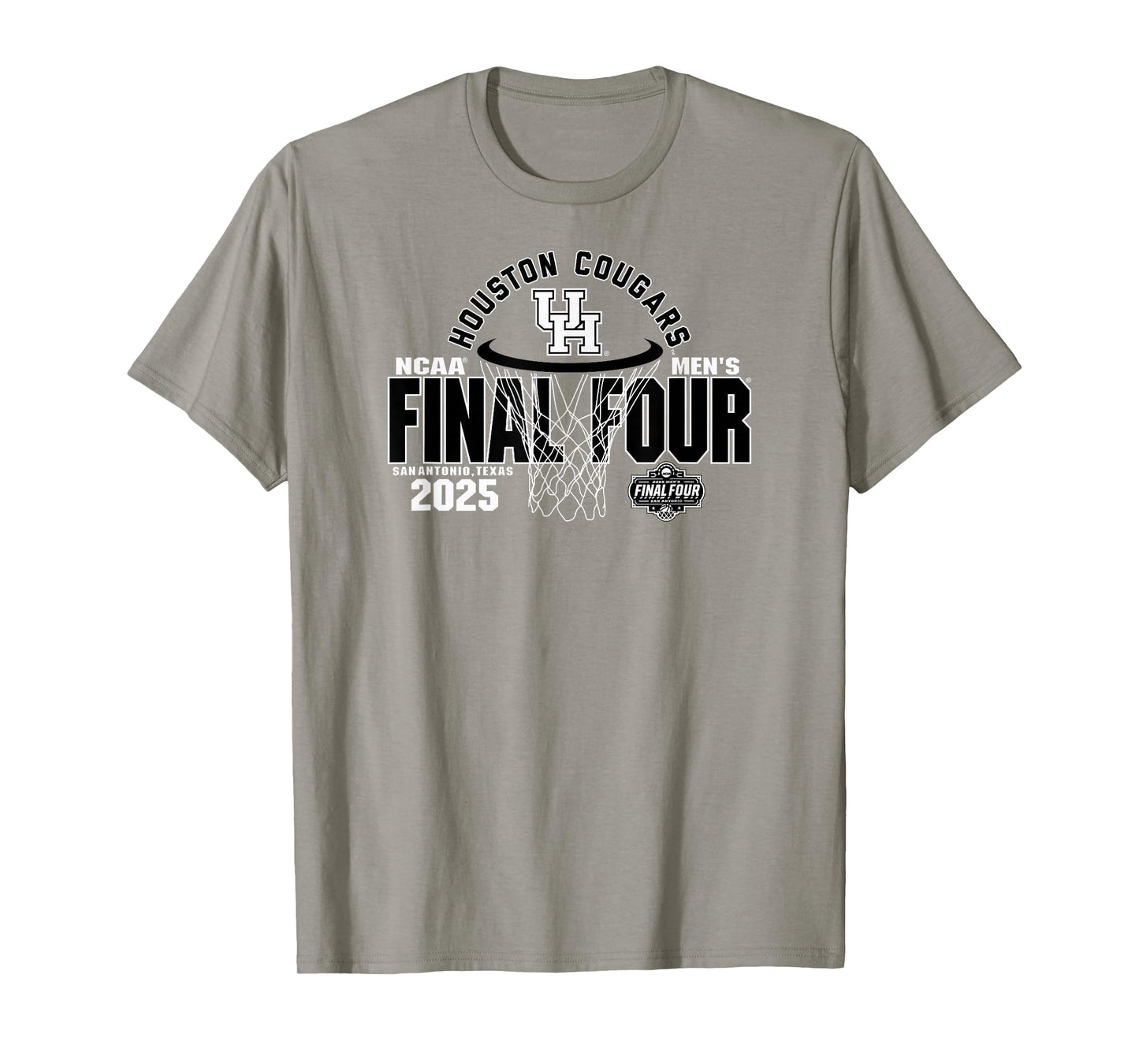 Houston Cougars Final Four 2025 Men's Basketball Hoop Red T-Shirt