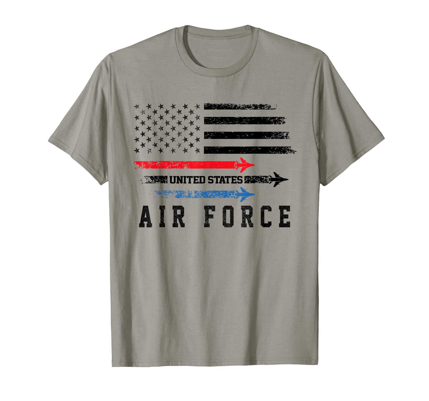 Red White Blue Air Force Flyover Proud American Independence T-Shirt