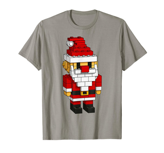 Santa Building Block Master Builders Merry Christmas Kids T-Shirt