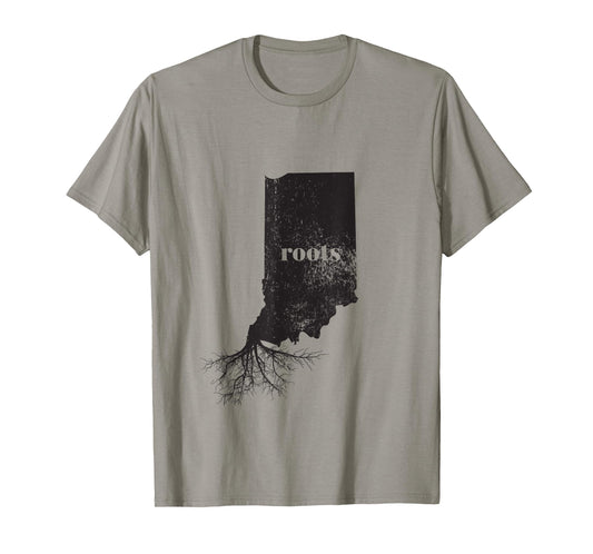 Indiana Roots State Map Shirt Home Grown Love Pride Gift Tee T-Shirt