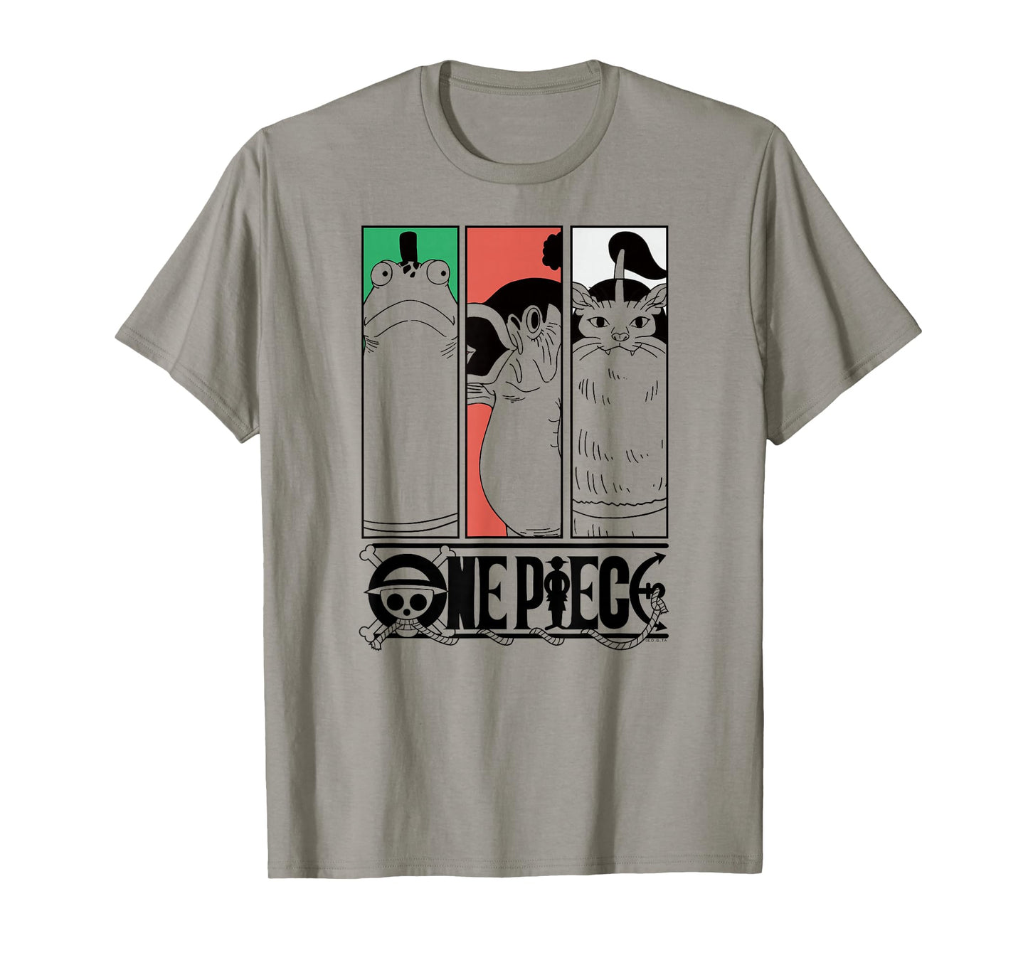 One Piece Anime Crew in Animal Suits Portrait Panels T-Shirt