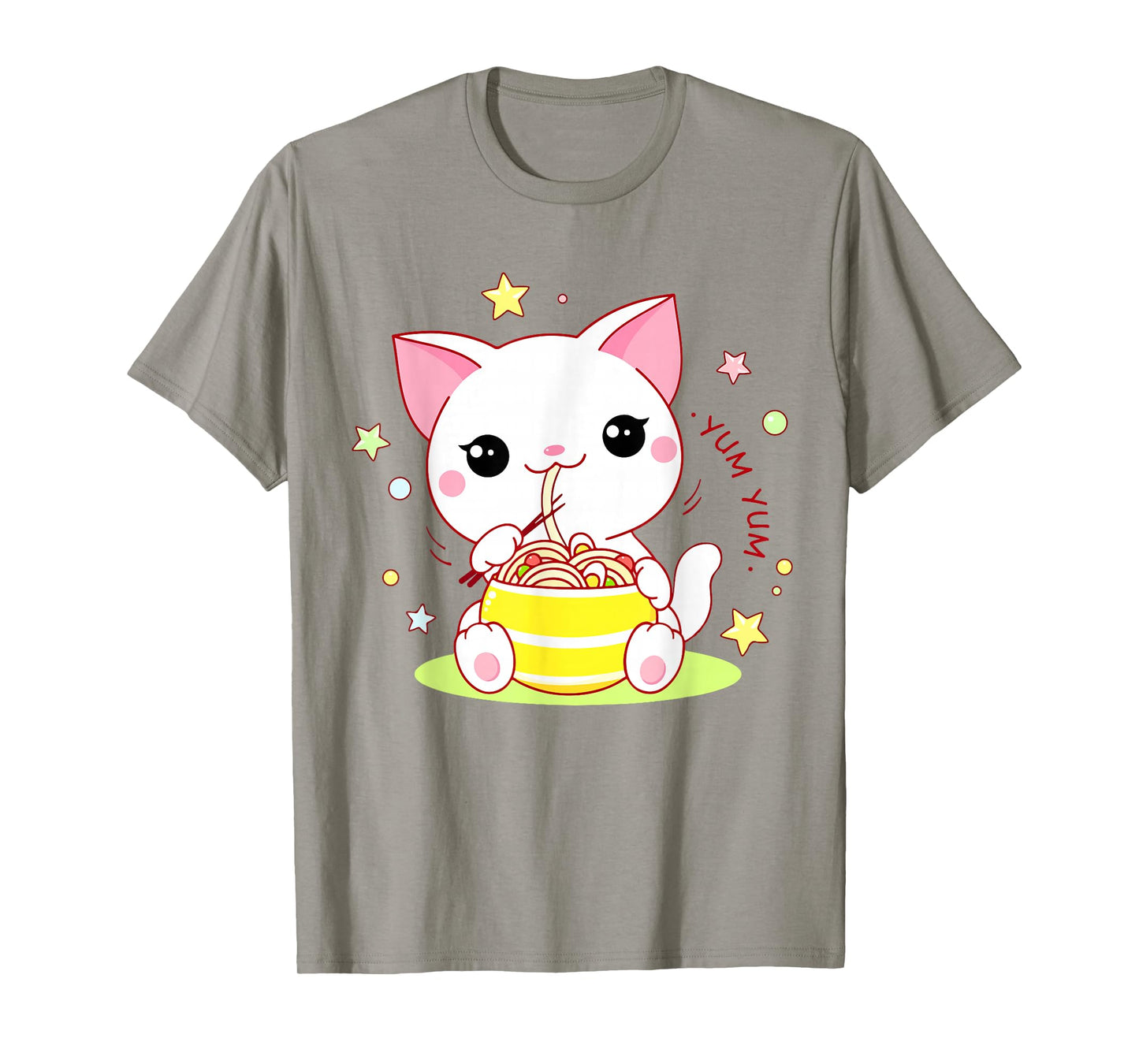 Girl Cat Ramen Noodle Cute Teen Girl Toddler Kawaii Anime T-Shirt