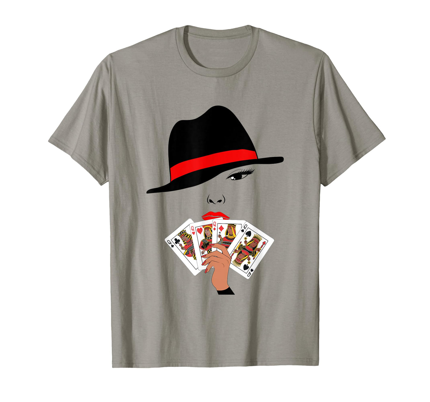 Melanin Queens Playing Cards Poker Player Gambling Hand T-Shirt