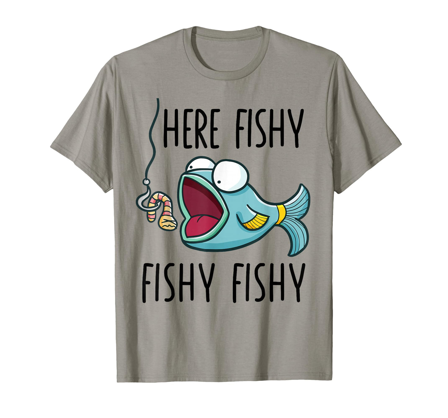 Here-Fishy Shirt Women Youth Boys Kids Toddler Funny Fishing T-Shirt
