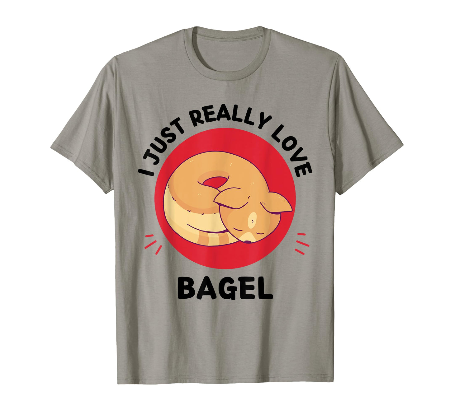 Kawaii Cat I Just Really Love Cute Cat Bagel Lover T-Shirt for Men Women Kids
